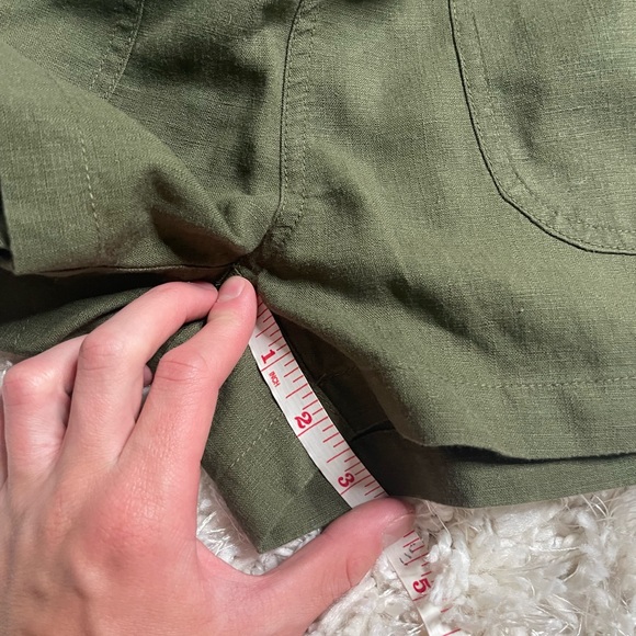 J. Crew Linen Blend Tie Waist Short Green Size XS - Picture 3 of 10